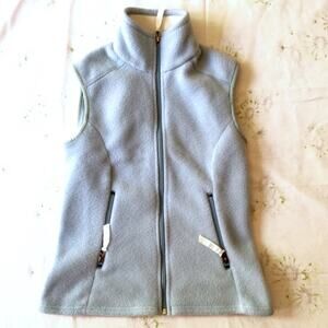 Patagonia Synchilla Vintage Baby Blue Full Zip Mock Turtleneck Vest Size XS